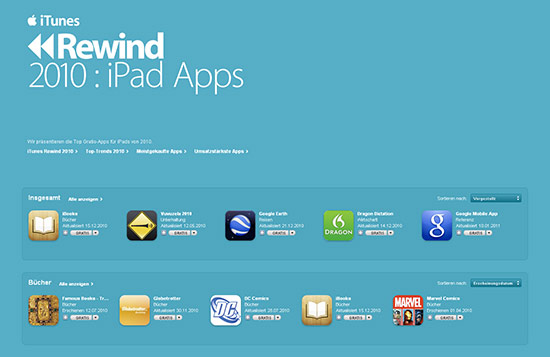 iTunes Rewind 2010: iPad Apps